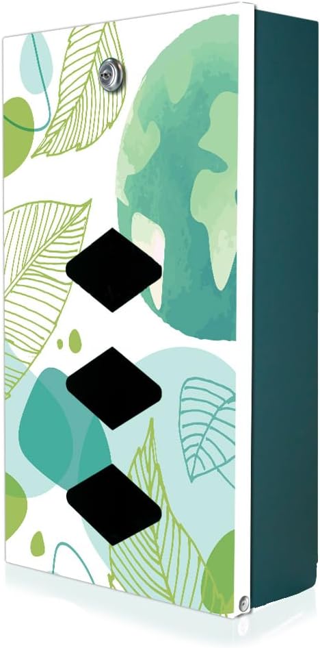 DISPENSE-ART™ collection "Watercolor Earth" - Custom UV printed design on rust-proof aluminum starter dog waste station/roll bag system - Includes 400 dog waste bags & 10x12 Sign