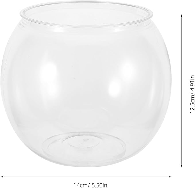 HANABASS Plastic Betta Fish Bowl with Hydroponic Basket Medium 110c Desktop Aquarium Terrarium for Small Fish and Water Plants for Home Decor