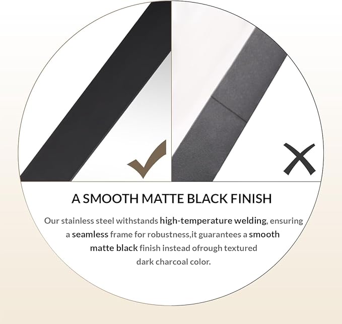 ANDY STAR Square Wall Mirror for Bathroom, 24”x24” Matte Black Bathroom Mirror