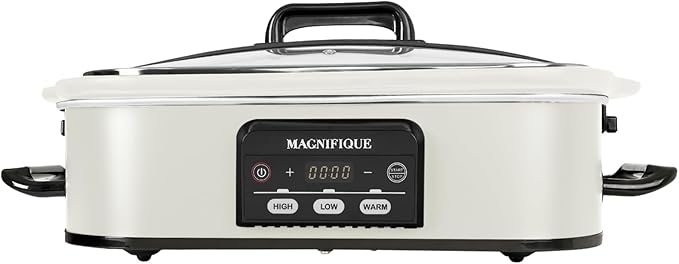 Magnifique 4 Quart Casserole Digital Slow Cooker, Premium Ceramic Bakeware