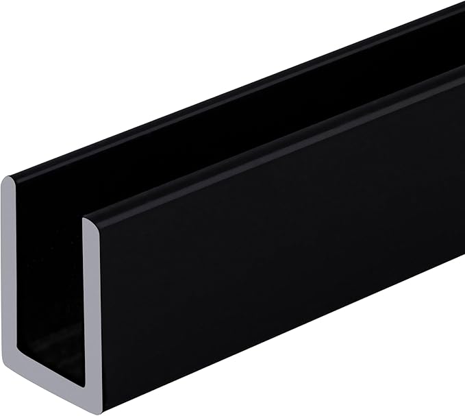 Brixwell SDCD38MBL-CCP23-XCP50 Matte Black 3/8" Fixed Panel Shower Door Deep