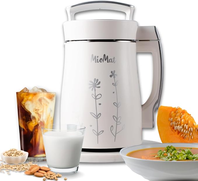 MioMat 8in1 Plant Based Milk Maker | Make 40oz of Natural Almond Milk, Soy Milk