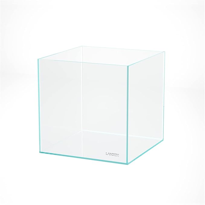 Landen 30C 6.6 Gallon Rimless Low Iron Aquarium Tank, W11.8×D11.8×H11.8 in(30x30x30cm) 5mm Thickness with Nano Foam Leveling Mat Included