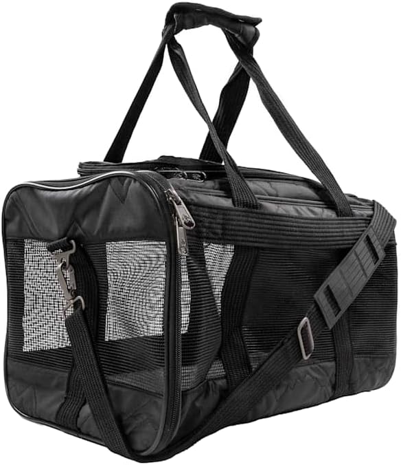 Sherpa Deluxe Airline Approved Soft Sided Dog & Cat Carrier, Black, Large