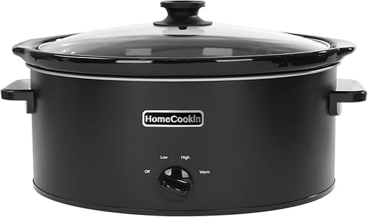 HOMECOOKIN 6 Quart Slow Cooker Oval Manual Pot Food Warmer