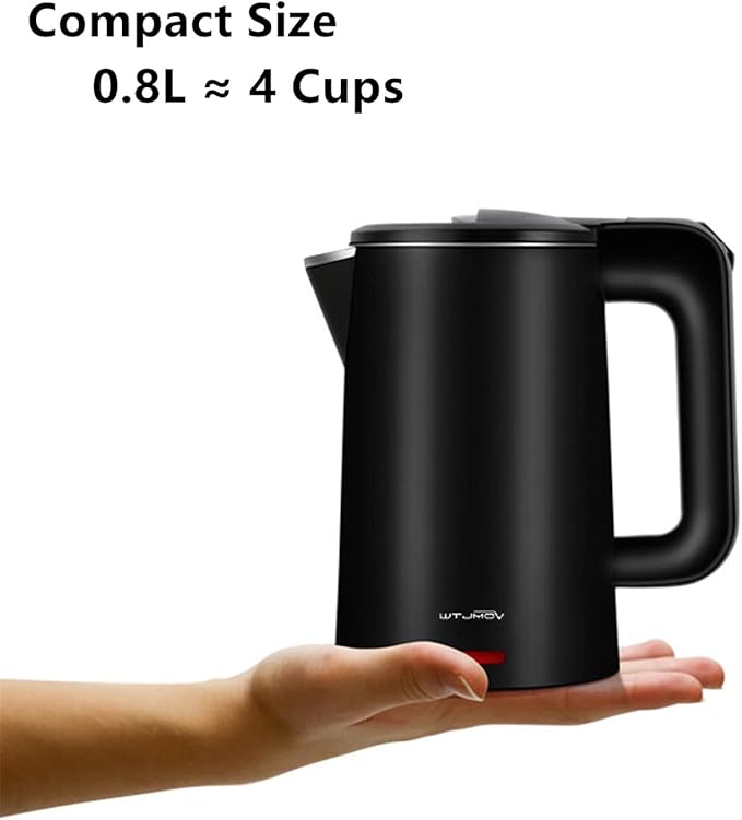 0.8L Electric Kettle Stainless Steel, 800 Watts Small Electric Kettle 27 Ounce