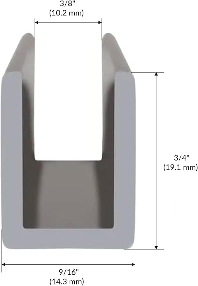 Brixwell SDCD38BN-CCP72-XCP50 Brushed Nickel 3/8" Fixed Panel Shower Door Deep