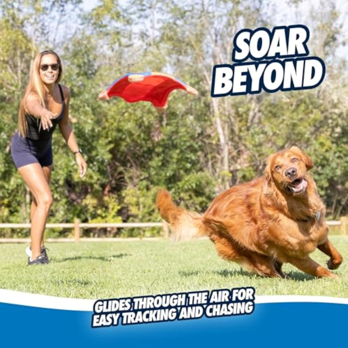 Flying Squirrel Fetch Dog Toy - Water Floating Flyer - Soft And Durable Polyester Canvas Construction