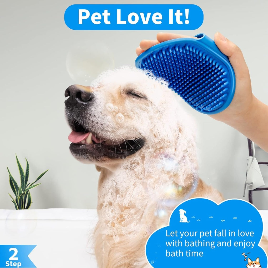 6PCS Dog Bath Brush  Dog Toothbrush Adjustable Handle Shampoo Brush  Scrubber For Short  Long Haired Dogs Cats  Effectively Solve Odor Stain Removal Problems