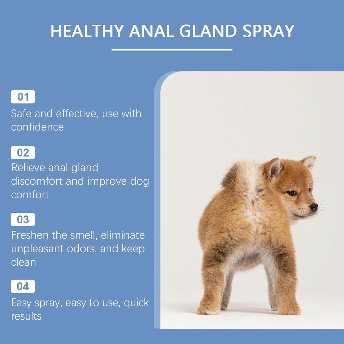 Healthy Gland Spray For Dogs, Dog  Gland Care Spray For Infection Prevention, Reduce Itching Swelling & Bad Odor, Pet Gland Relief Spray For All Breeds & Ages
