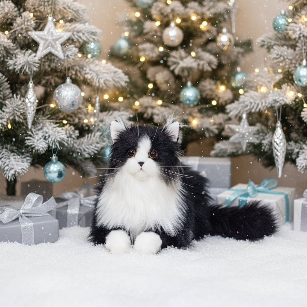 Tuxedo Weighted Plush – Realistic Companion Cat for Adults
