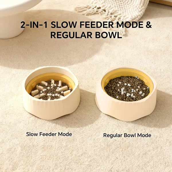 Pink-Dual-purpose Slow Food Bowl, Fast&slow Food Can Be Freely Switched To Adapt To Different Pet Eating Habits, Cross-border Hot Selling Pet Supplies