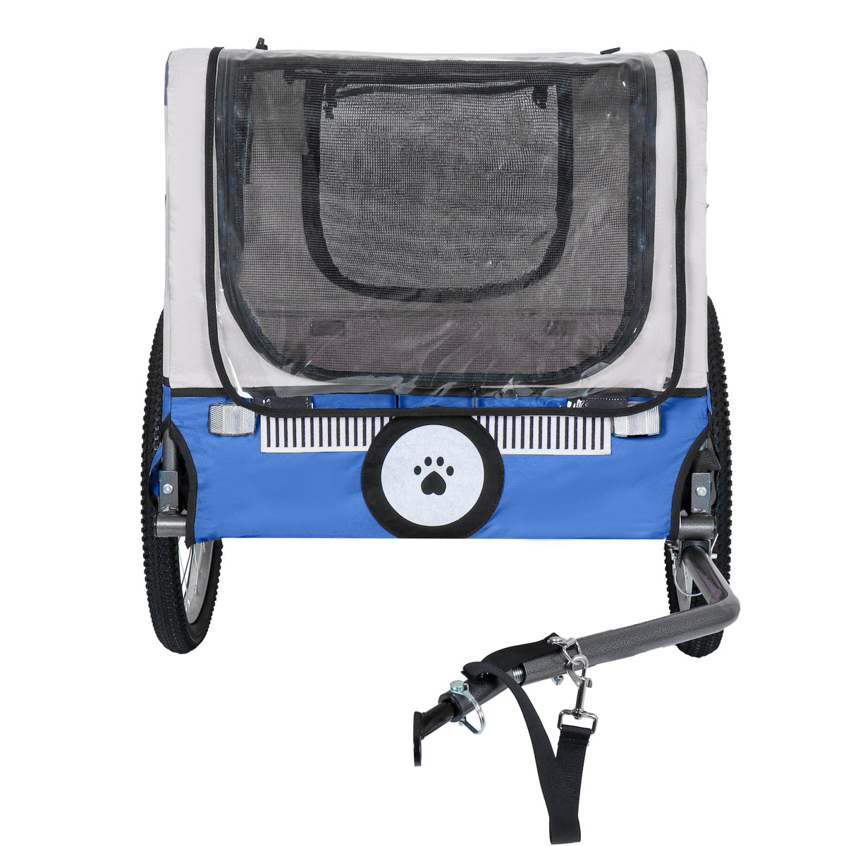 Large Folding Bike Trailer for Dogs - 20×2 1/8 Inches Wheels, Heavy-Duty Steel Frame, Spacious Design, All-Terrain Cycling, Jogging & Camping Adventure, Blue