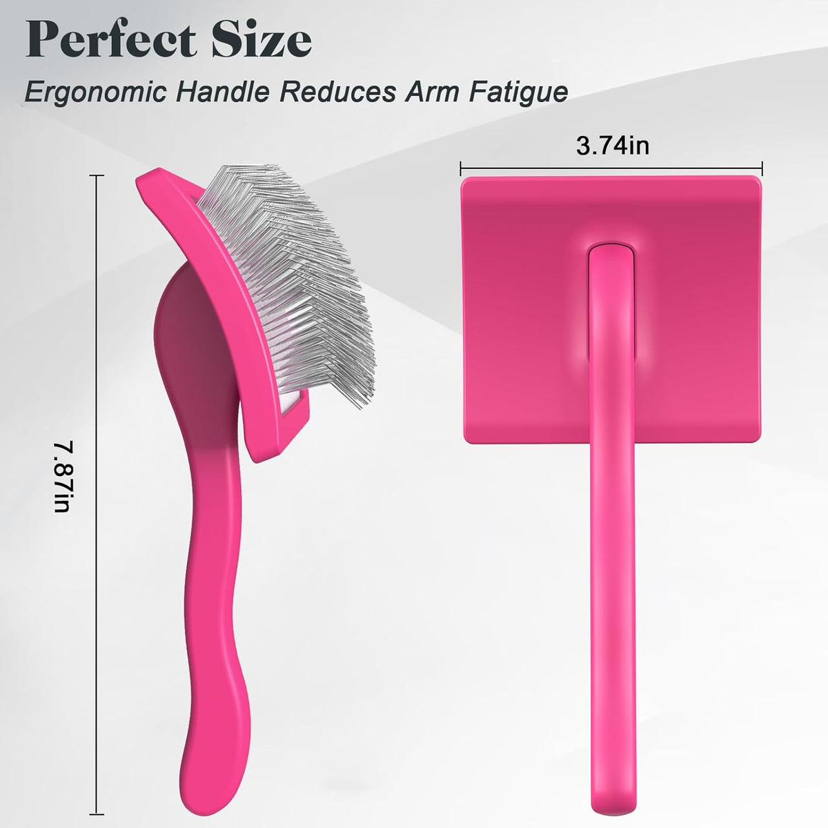 2PCS Slicker Brush for Dogs & Pet Comb,Professional Dog Grooming Brush (Goldendoodles,Poodles,Labradoodles) with Extra Long Pins to Effectively Remove Tangles, Knots and Mats (Pink)