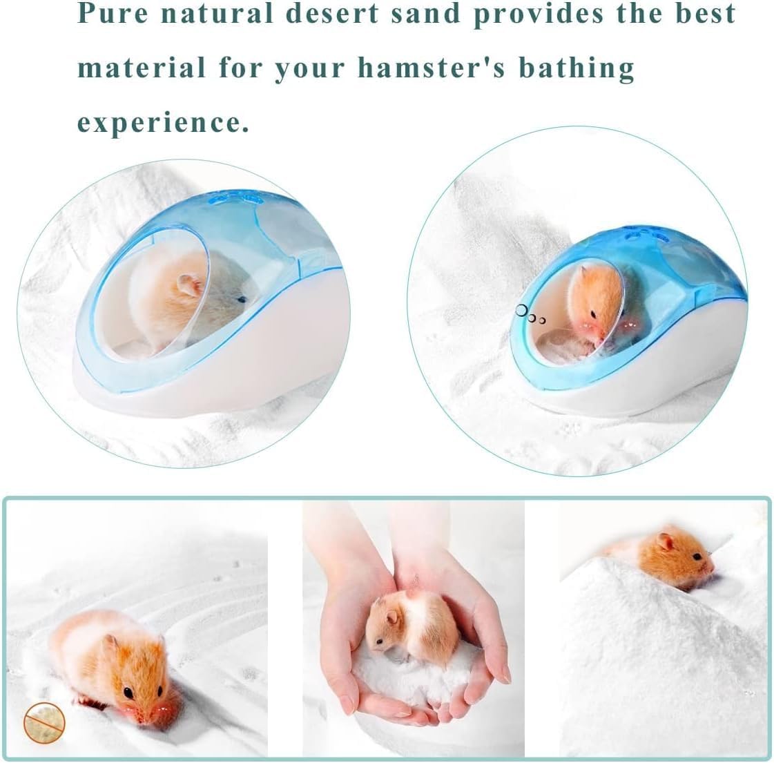 Hamster Bath Sand, 15.4lb Dust Free Desert Sand or Potty Litter Sand for Hamster Chinchillas Gerbil Syrian Mice Small Animals(White)