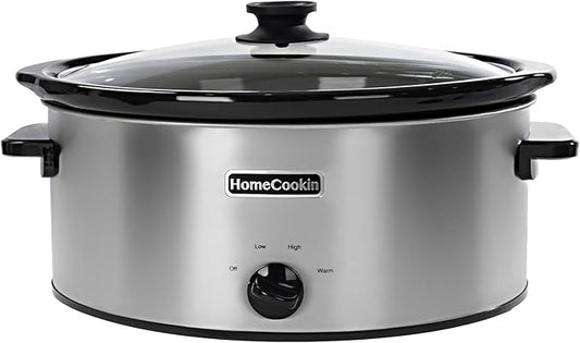 HOMECOOKIN 8 Quart Slow Cooker Oval Manual Pot Food Warmer