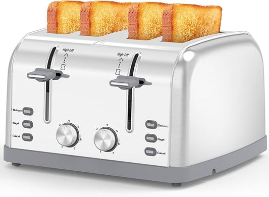 Toaster 4 Slice Retro Stainless Steel, Best Prime 4 Slice Toaster Wide Solt
