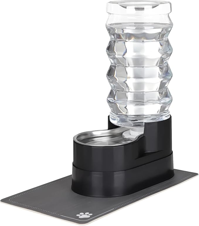 RIZZARI Automatic Dog Water Dispenser: 9L Black Elevated Feeder