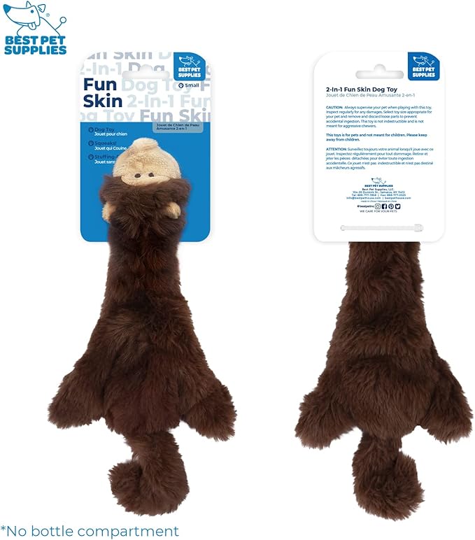 Best Pet Supplies Squeaky Dog Toys with Soft Durable Fabric for Small, Medium and Large Pets Interactive Toy for Indoor Play, Supports Active Biting and Play - Monkey, Small