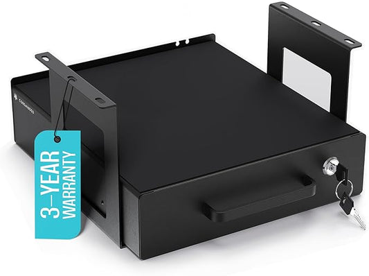 Under Desk Drawer Slide-Out – Lockable Metal Storage Drawer