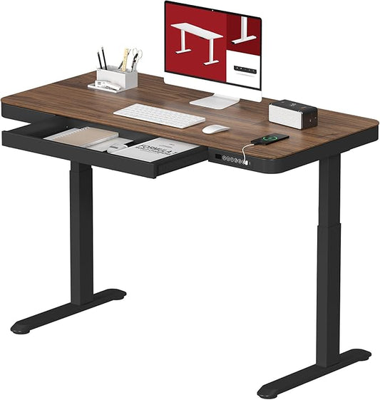 Standing Desk with Drawer, Electric Height Adjustable Home Office Desk with