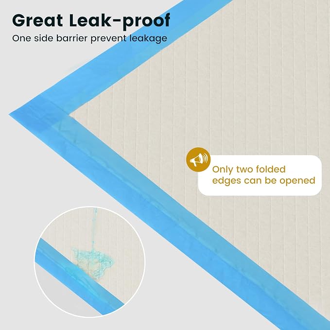 Gardner Pet Ultra Absorbent Thicker Dog Pee Pads Rugular 21.7"x21.7" Leak-Proof Odor-Control Small Blue Puppy Training Pads Full Edge-Wrapping Pad for Dogs Dogs, Puppies, Doggie, Cats, Rabbits - 50 Ct