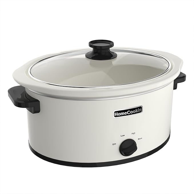 HOMECOOKIN 7 Quart Slow Cooker Oval Manual Pot Food Warmer