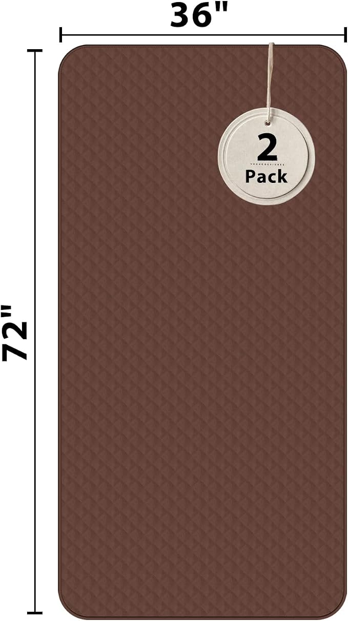 Bed Washable Waterproof 36x72 Inch (2 Pack), Extra Large Washable Pads for Incontinence, Brown Ideal for Elderly, Adults, Kids and Pets