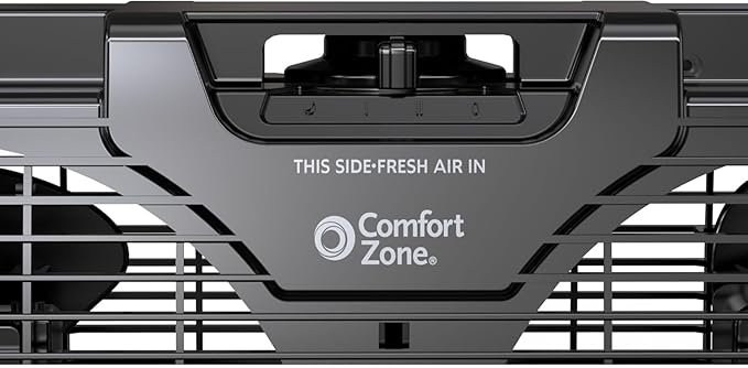 Comfort Zone Window Fan for Bedroom, 9 inch 3 Speed Dual Fans