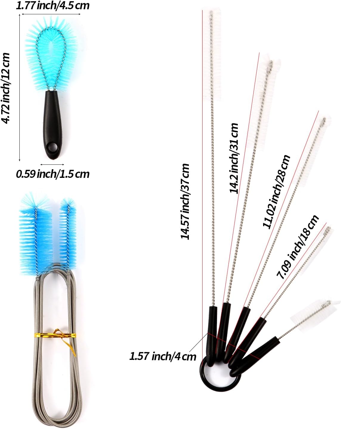 11 in 1 Fish Tank Aquarium Cleaning Brush Kit,Aquarium brushSutiable for Acrylic Fish Tank, and Plastic Fish Tank,Glass Fish Tank,Non Rusting,Fish Tank Cleaning Tools