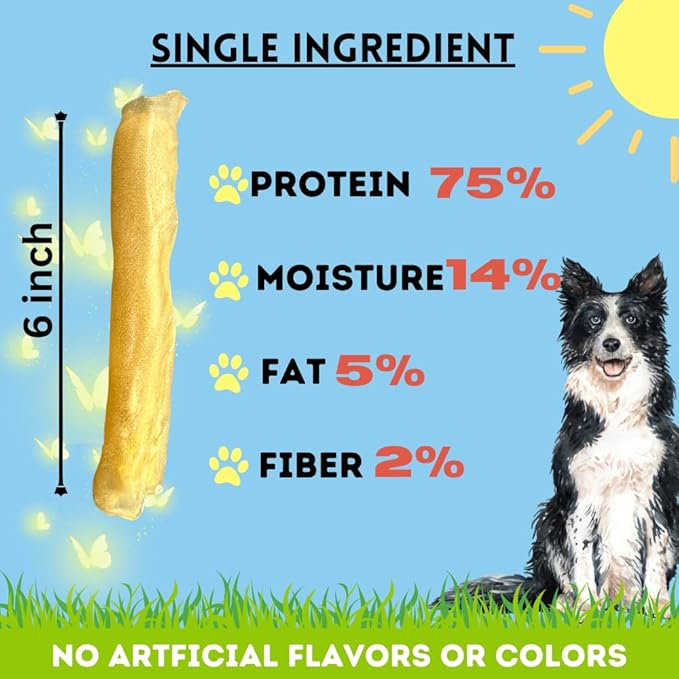 BULLYSTICKS & MORE 6 Inch Beef Collagen Rolls for Dogs (Regular Size - 12 Count) -Bones for Dogs - Dog Parents Choice - No Hide Beef Cheek Rolls