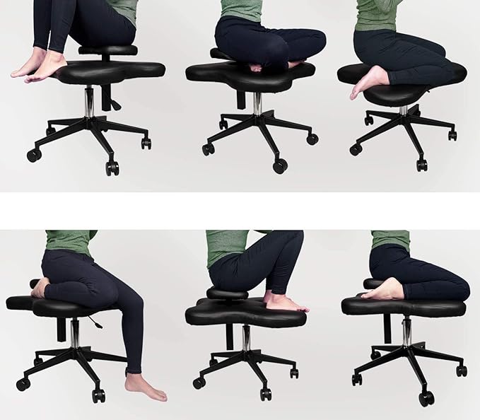HANS Hans Meditation Chair,Cross Legged Kneeling Chair for Ergonomic Posture Corrective Seat (Balck) 211 211