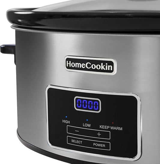 HOMECOOKIN 7-Quart Programmable Slow Cooker