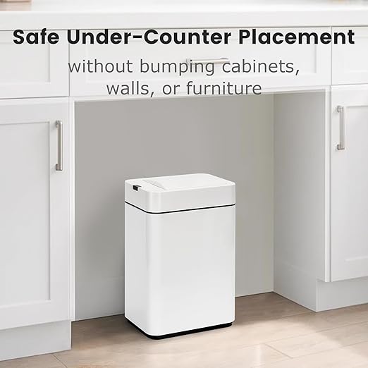Sensor Trash Can with Butterfly Lid 2.6 Gallon Rectangular Automatic Garbage Can