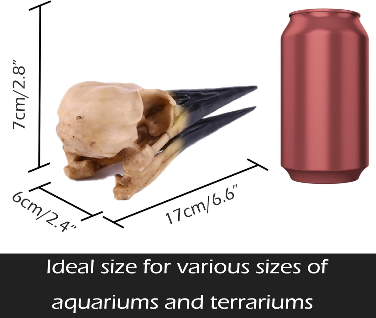 Fish Cave Hideout Ornament Décor for Terrarium Dinosaur Animal Skull Aquarium Large Decorations Betta Tarantula Reptile Snake Decor Bones Halloween