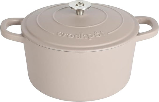 Crock Pot Artisan 7-Quart European Enameled Round Cast Iron Dutch Oven Pot
