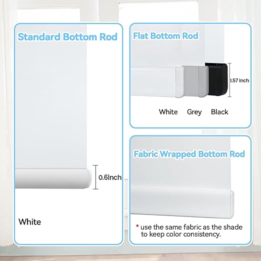 Motorized Blinds with Remote Control, 100% Blackout Cordless Wireless Electric
