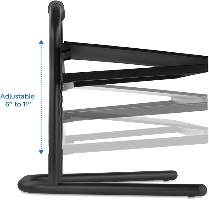 Mount-It! Height Adjustable Foot Rest for Standing and Sitting, Freestanding Under The Desk Footrest with Handle and Six Height Settings, Anti-Slip Padded Surface,Black