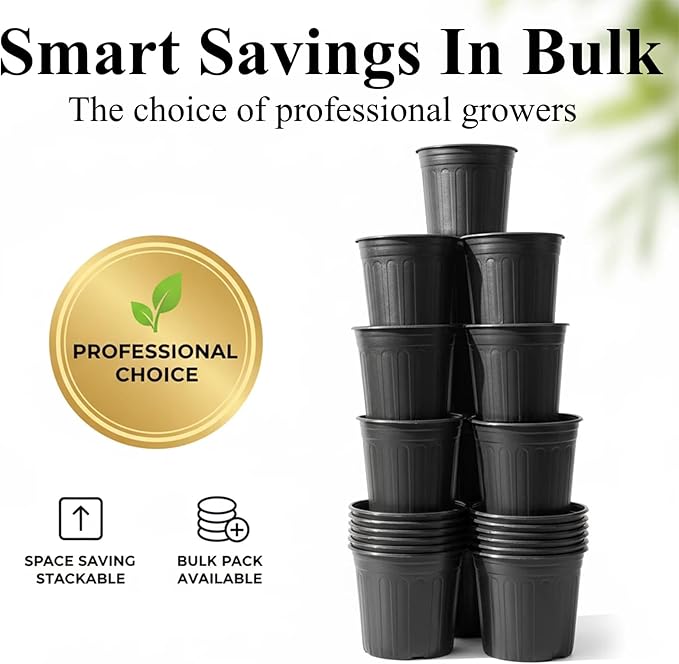 25 Pack 3 Gallon Flexible Plant Nursery Pots Plastic Seedling Starting Pots with Drainage Holes Soft Flower Pots Plant Container with Plant Labels, Black