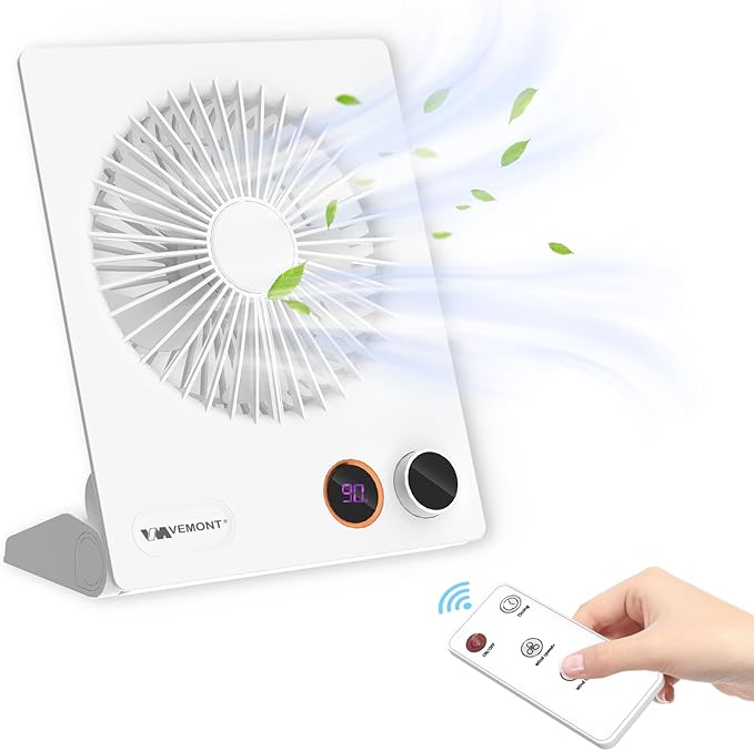 VEMONT 180°Foldable Portable Personal Fan Built-in 5000mAh Rechargeable Battery