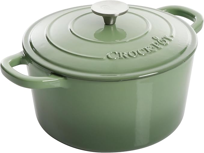 Crock Pot Artisan 5 Quart Enameled Cast Iron Round Dutch Oven
