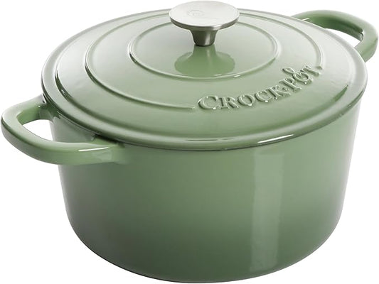 Crock Pot Artisan 5 Quart Enameled Cast Iron Round Dutch Oven