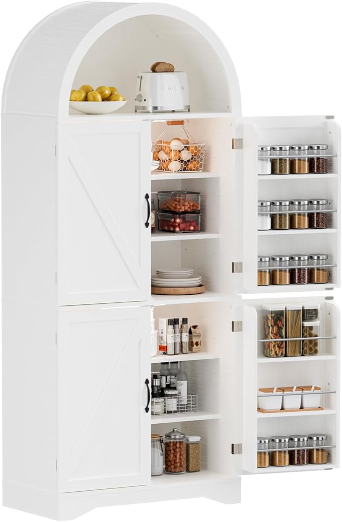 Arched Kitchen Pantry Cabinet