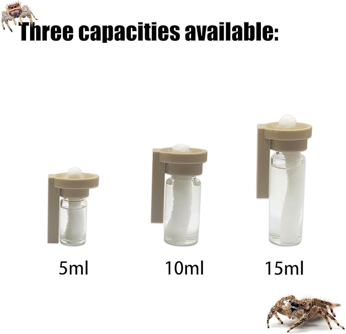 Jumping Spider Water Dispenser, Magnetic Hanging Feeder,Suitable for Jumping Spiders,Tarantulas, Praying Mantises,Arboreal Animals, and Other Small Animal Enclosure Accessories (Wood Color, 15ML)