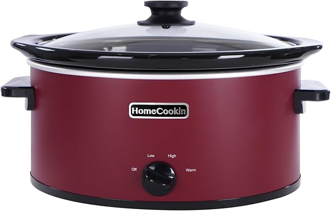 HOMECOOKIN 8 Quart Slow Cooker Oval Manual Pot Food Warmer