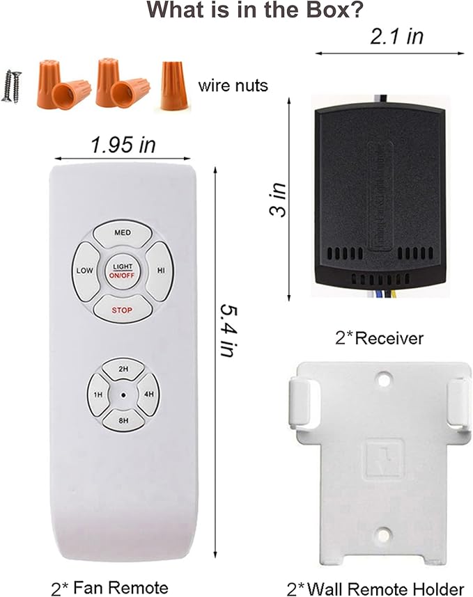 LPHUMEX 3 Pcs Universal Ceiling Fan Remote Control Kits, Small Size Receiver