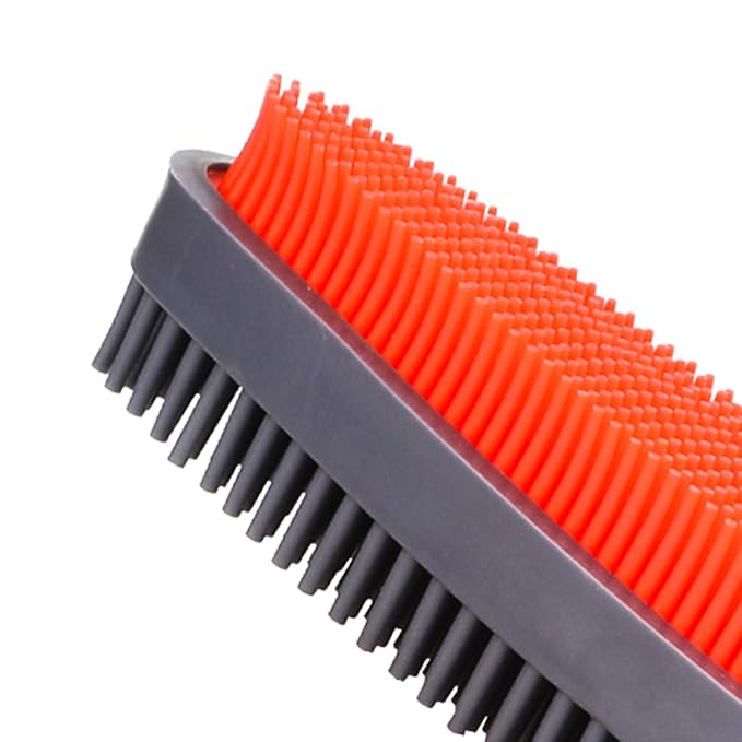 Rubber Pet Hair Removal Brush for Couch Clothes Dog Cat Pet Hair Carpet, Also Used as Dog Cat Bath Brush with Massage Effect (orange)