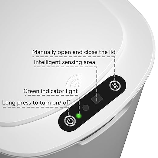 5 Gallon Motion Sensor Bathroom Trash Can Automatic Garbage Cans
