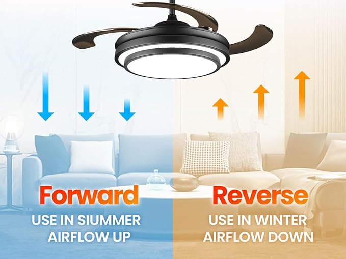 48 Inch Retractable Ceiling Fan