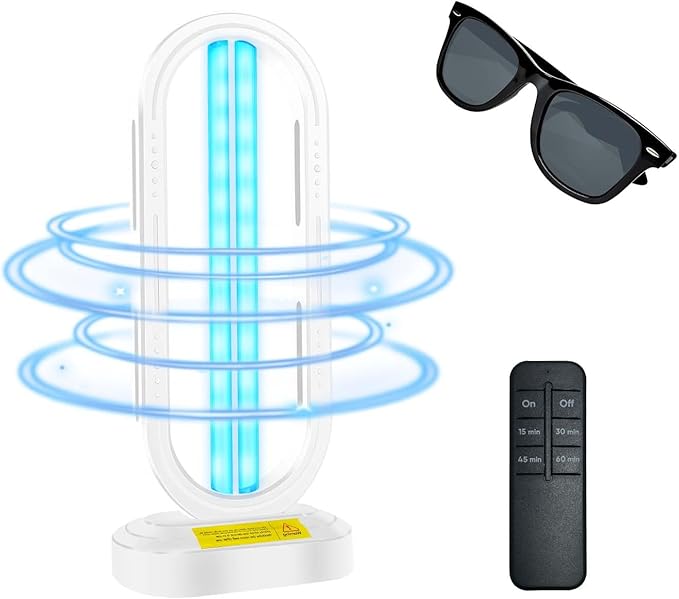 UV Light Sanitizer, 4-Speed Timing and Remote Control UVC Home Disinfection